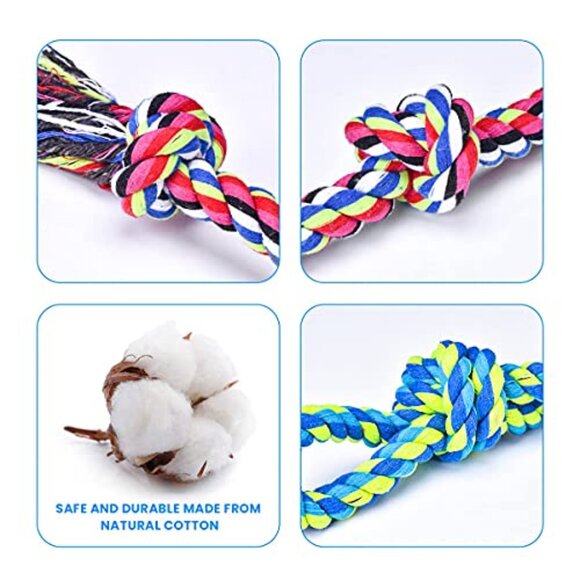 Heavy Duty Dog Rope Toys Indestructible Teeth Cleaning Tug of War Interactive - Picture 4 of 7